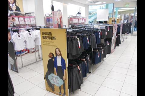 Marks & Spencer has opened its first standalone Back to School shop, in Manchester’s Trafford Centre.